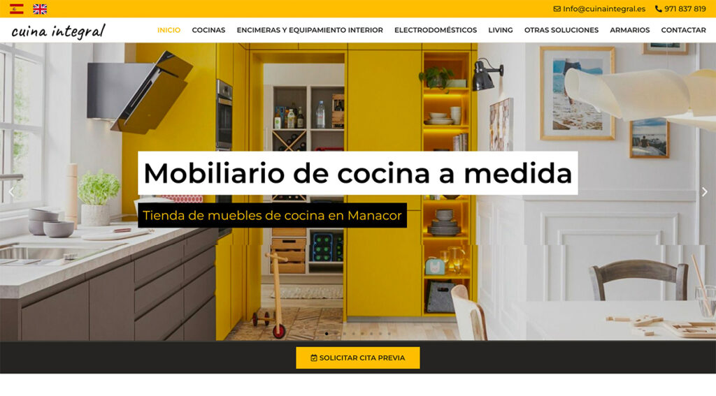 diseño web tienda de cocinas